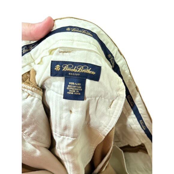 Brooks Brothers Mens Brown Corduroy Pleated Pants W35 L30 - Picture 5 of 5